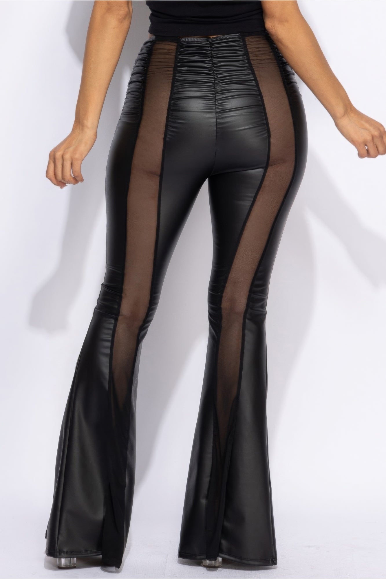 Mesh Detailed Flared Pants