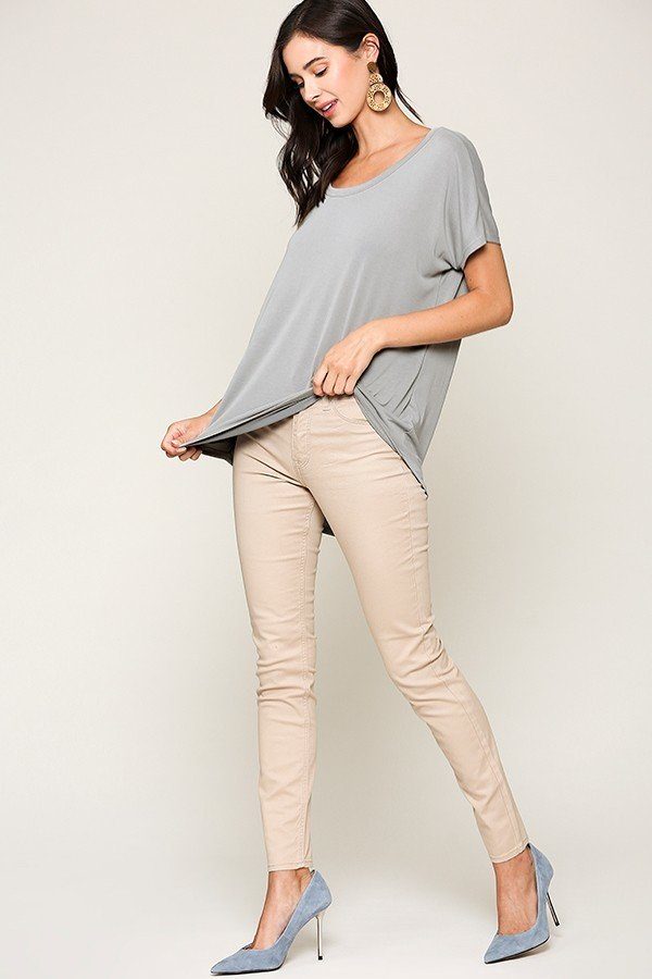 Scoop Neckline Cupro Solid Top