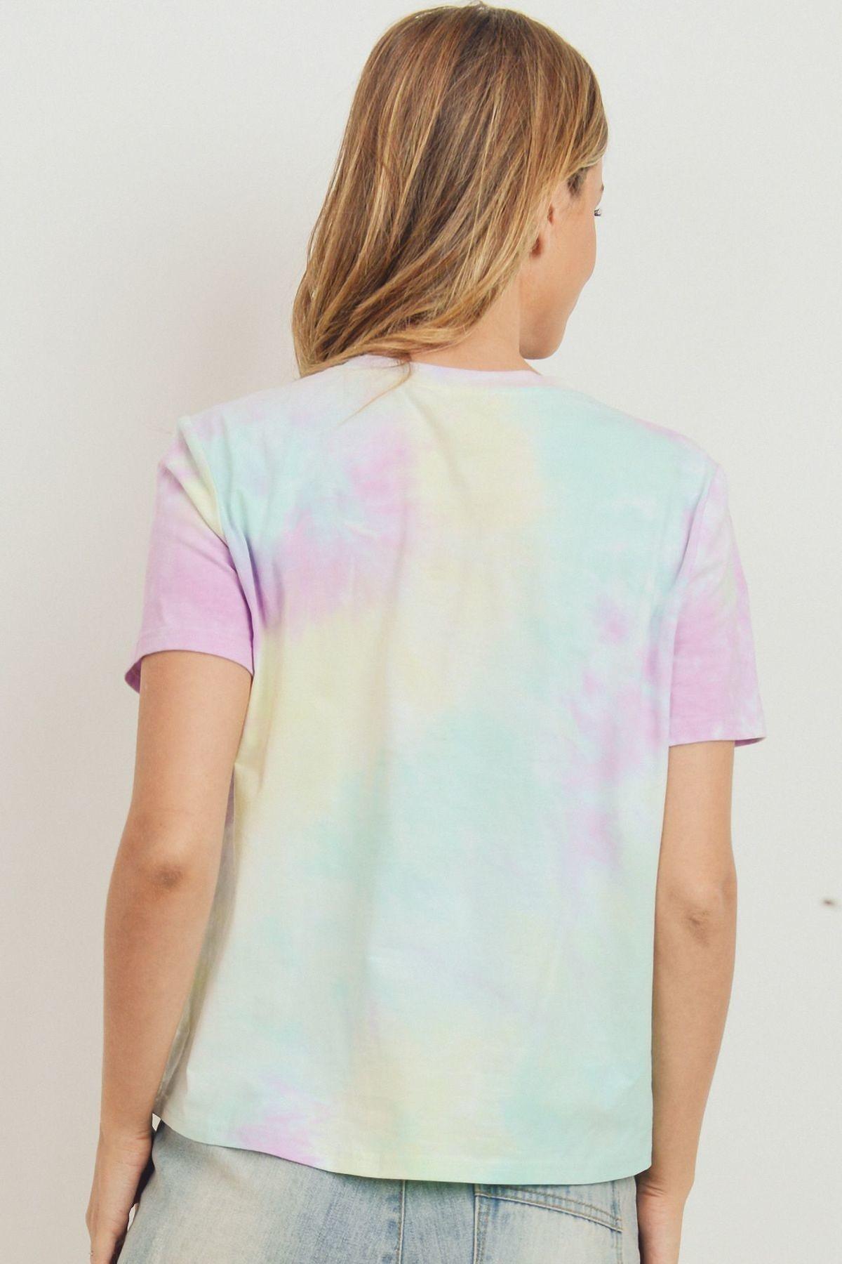 Tie Dyed Round Neck Short Sleeve Tee