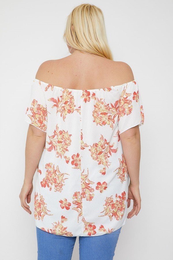 Floral Print Off The Shoulder Top