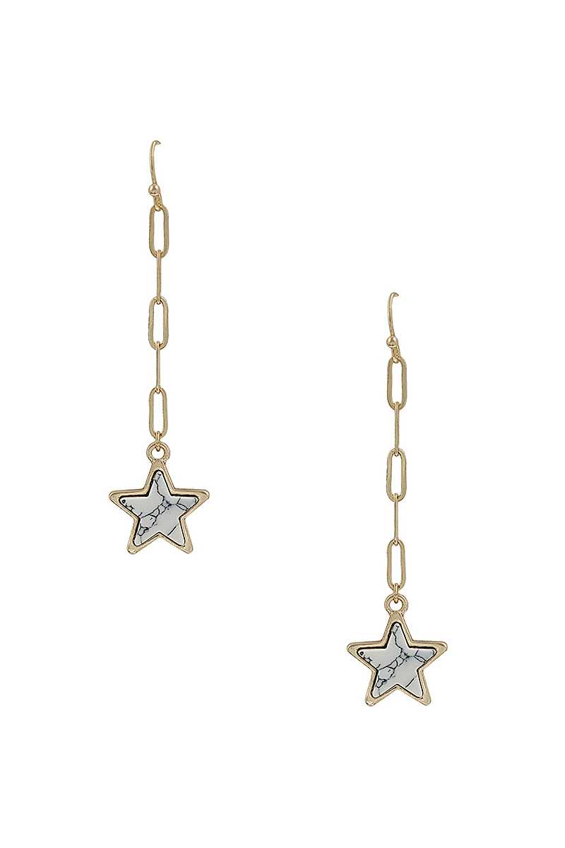 Chain Link Marble Star Earring