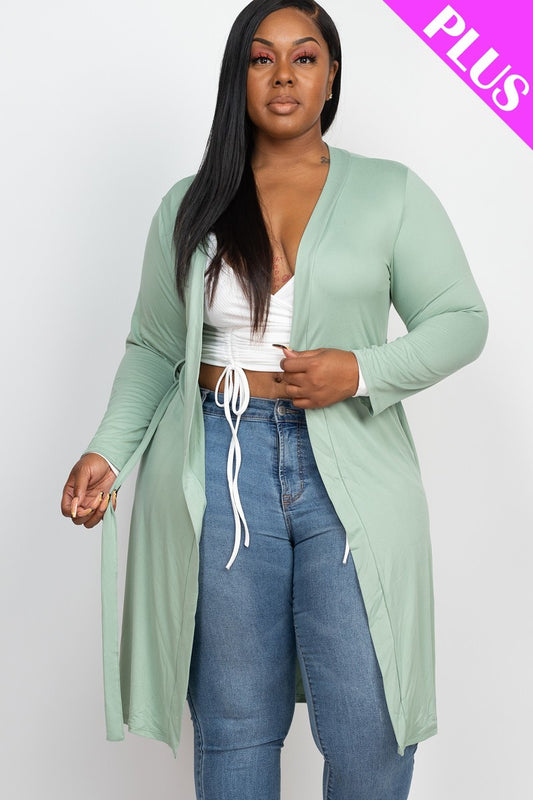 Long Sleeves Belted Cardigan