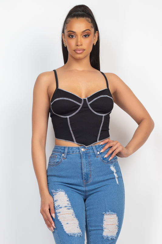 Bustier Sleeveless Ribbed Top