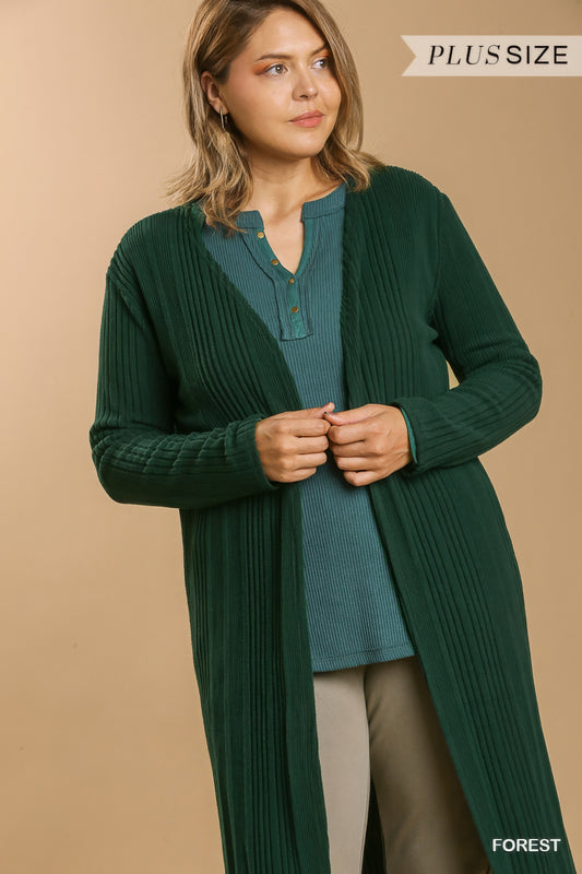 Open Front Long Body Cardigan