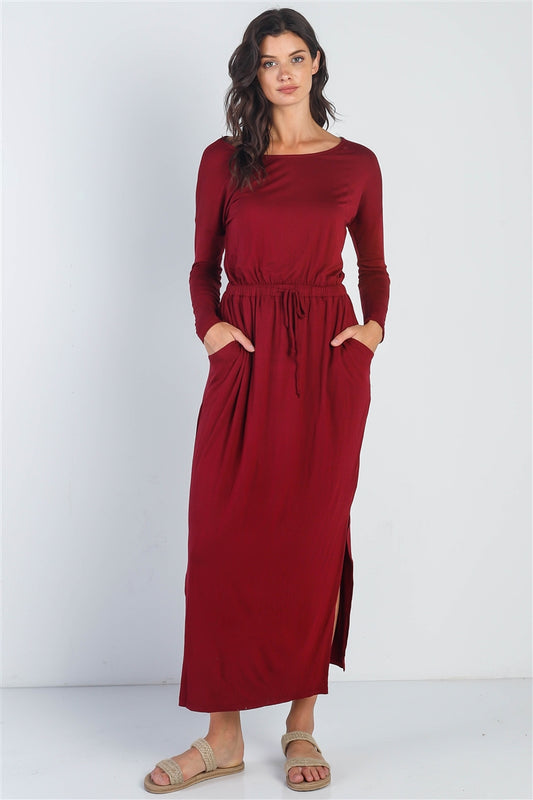 Midi Sleeve Basic Maxi Dress