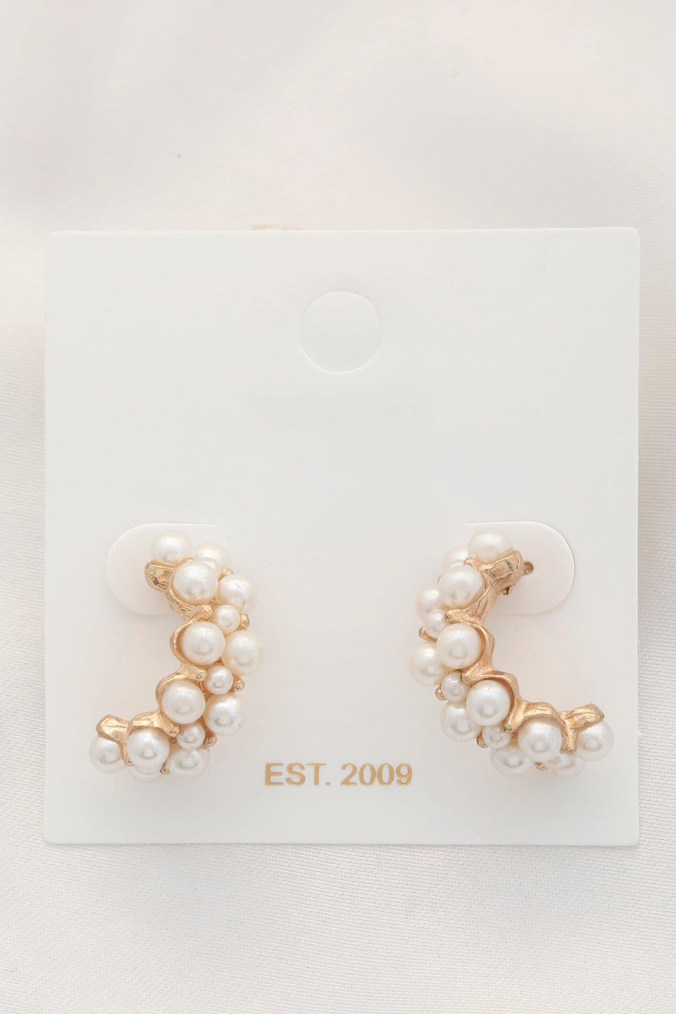 Pearl Bead Open Circle Earring