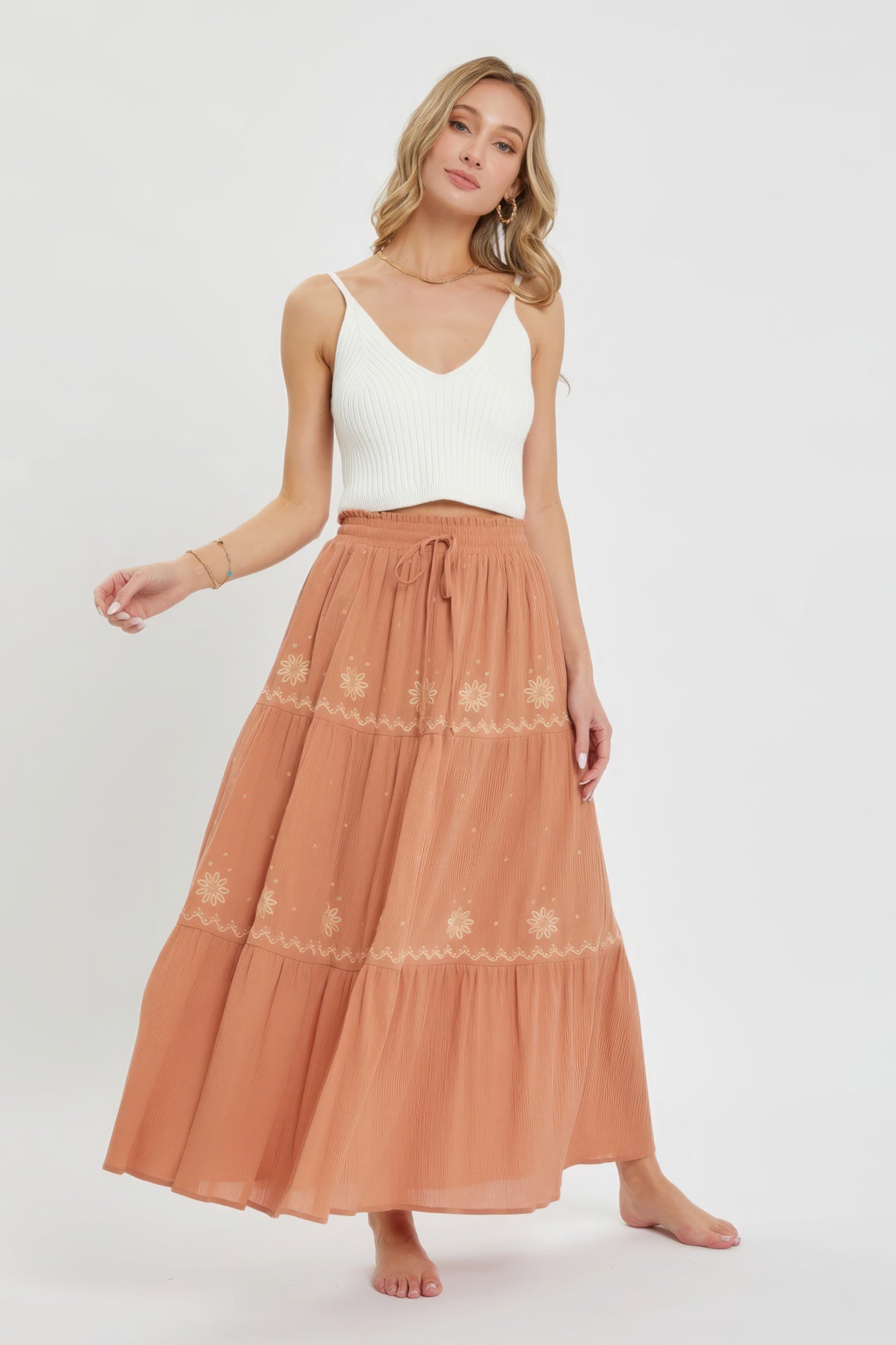 Embroidery Maxi Skirts