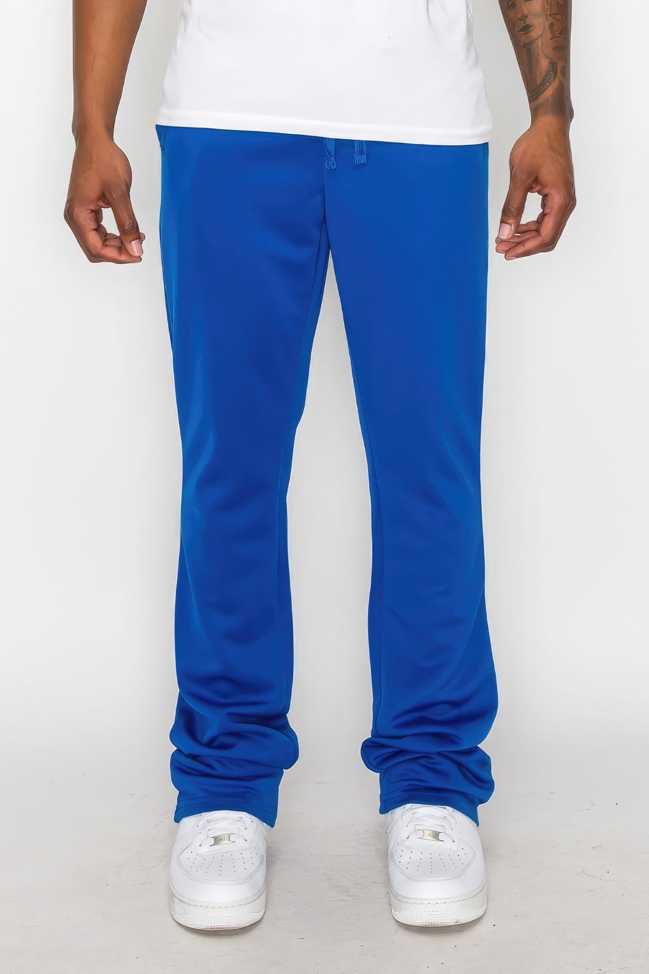 Solid Flare Stacked Track Pants